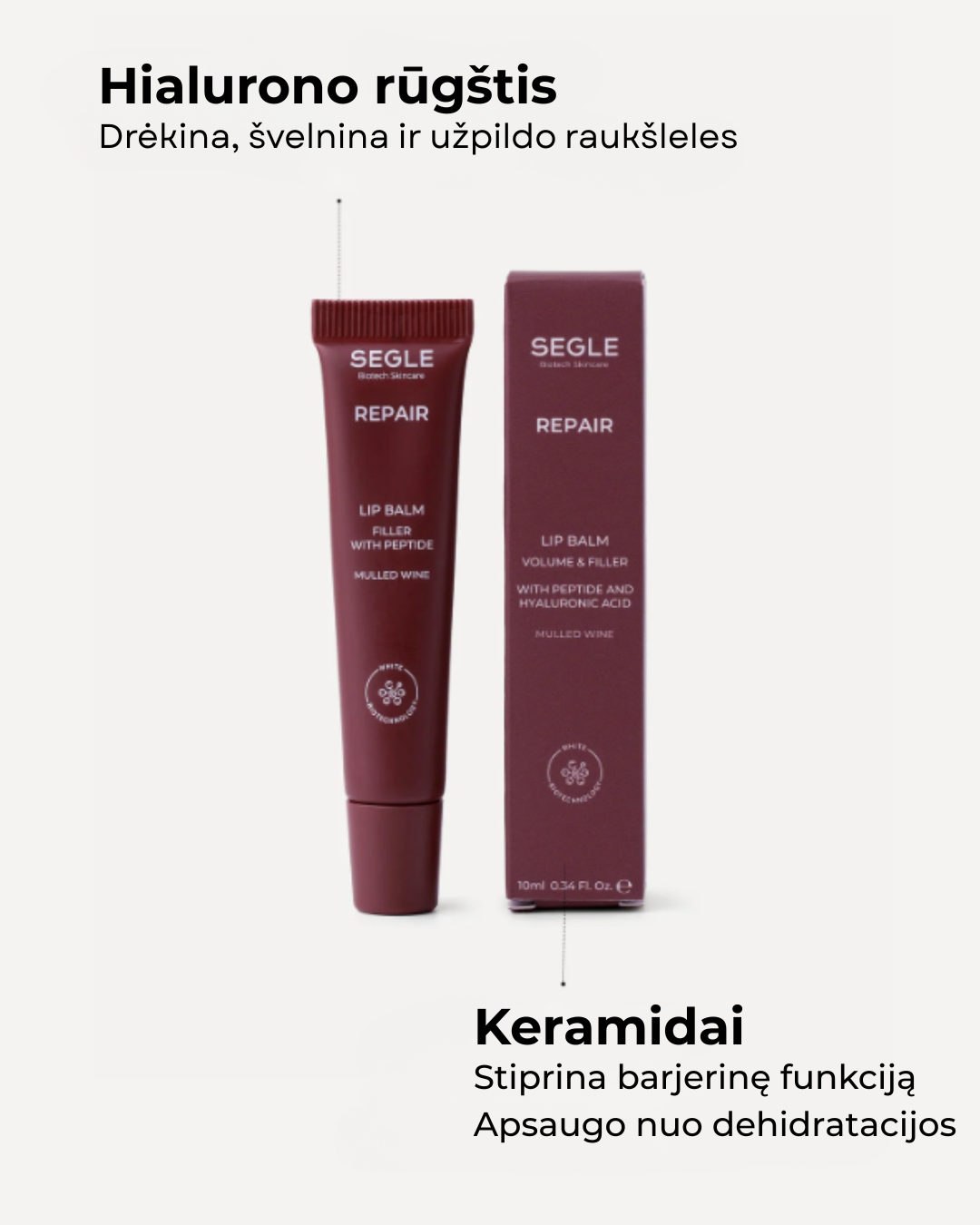 Lūpų balzamas su peptidais ir hialuronu „Mulled Vine“, 10 ml
