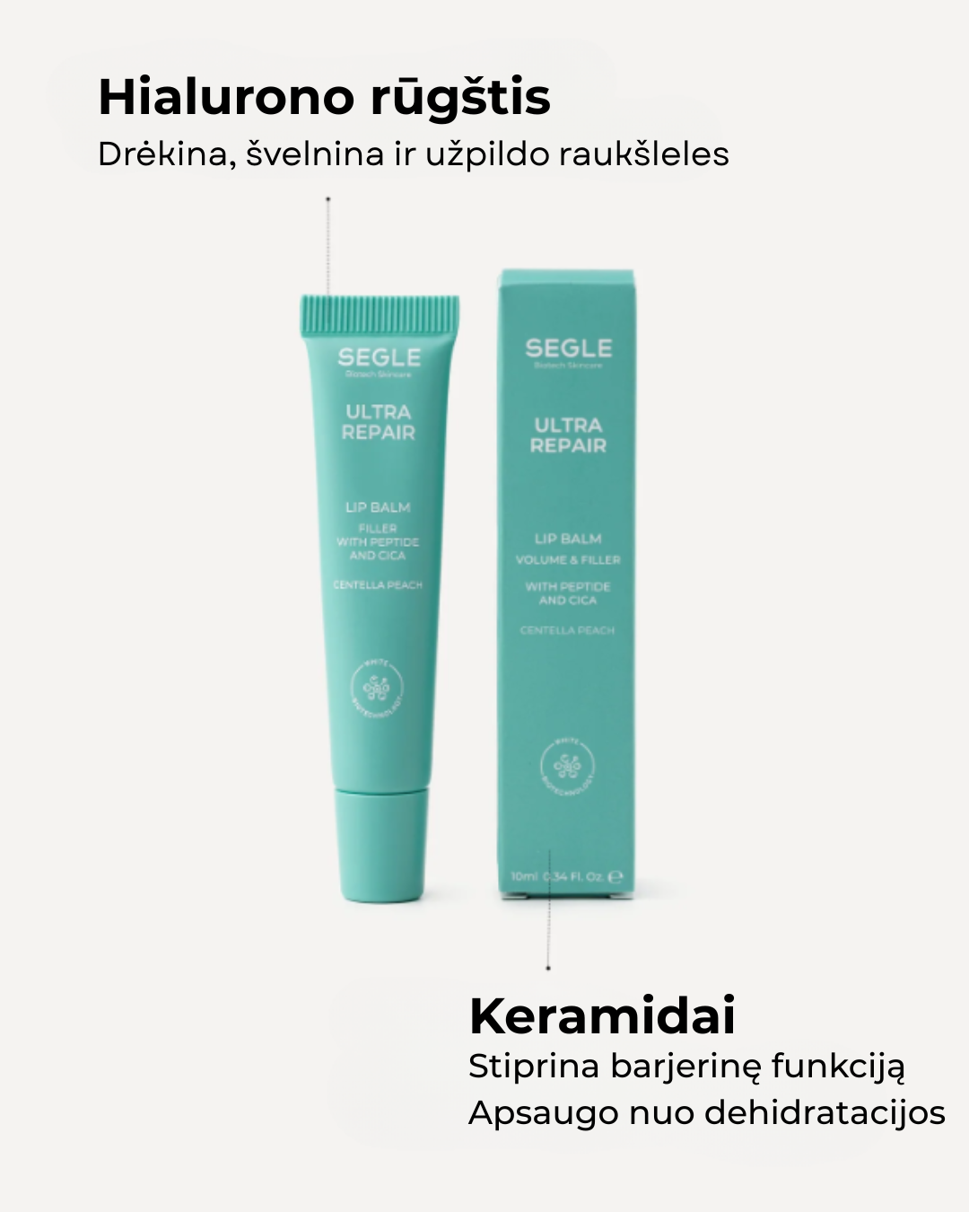 Lūpų balzamas „Ultra Repair“ su centelės ir persikų ekstraktu, 10 ml