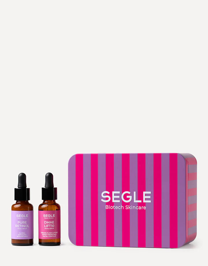 SEGLE senėjimą stabdantis rinkinys veidui WELL -AGING (serumas DMAE lift 30 ml, Pure retinol serumas 30 ml)