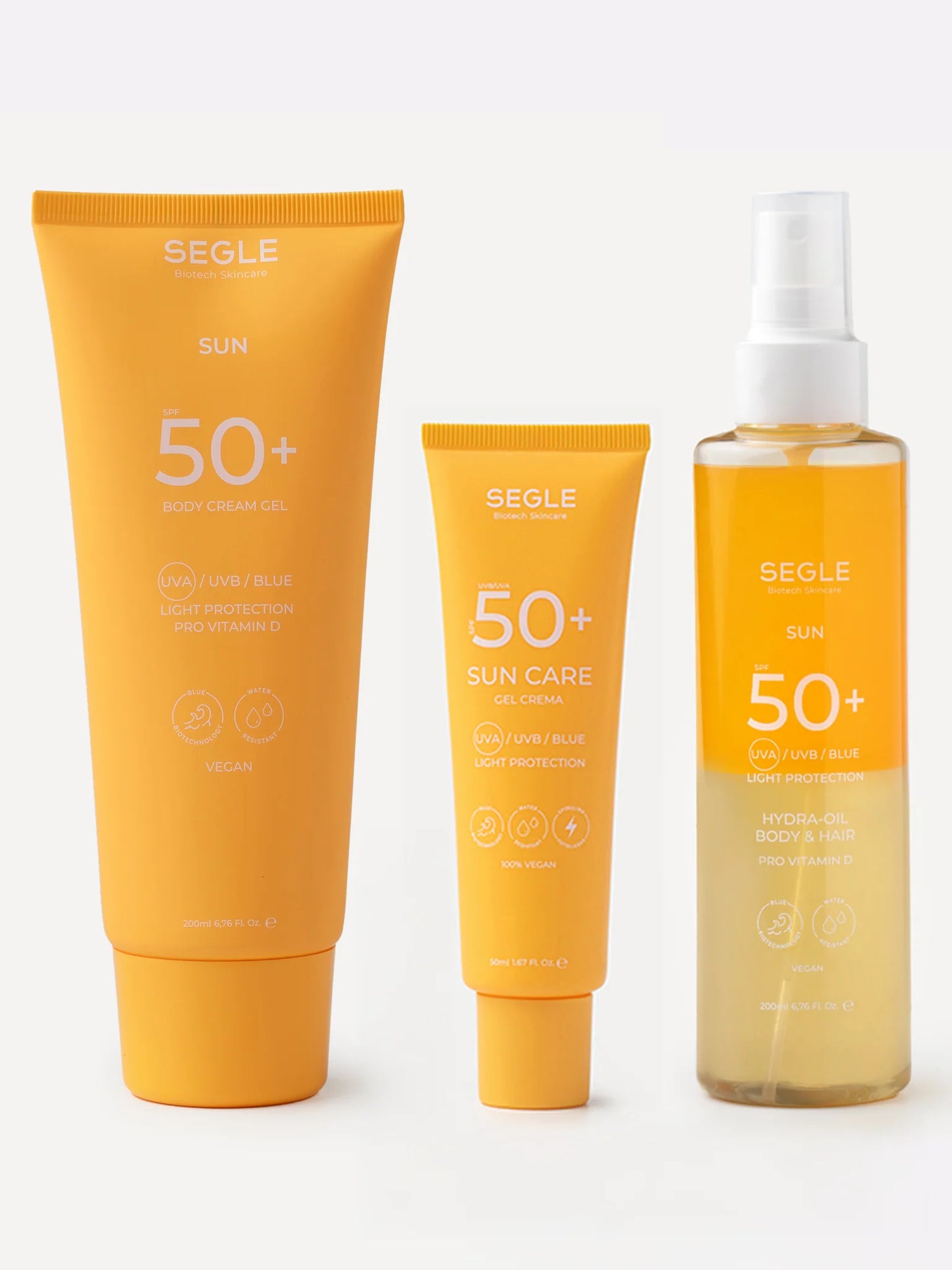 SEGLE apsaugos nuo saulės kūno ir plaukų purškiklis SPF50, 200 ml